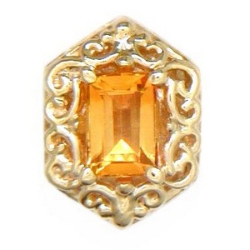B585 14K EMERALD CUT CITRINE SLIDE 